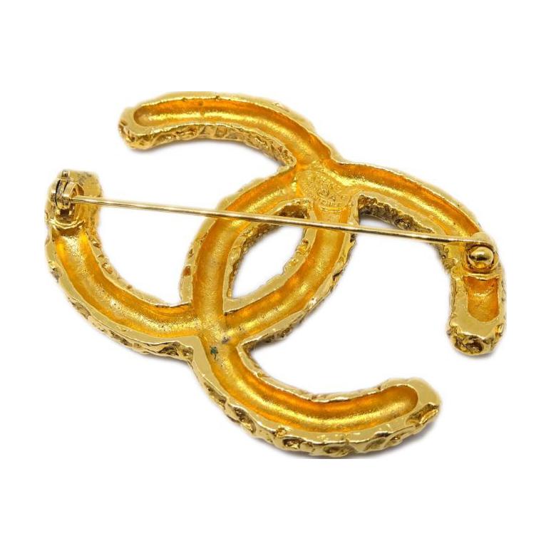 CHANEL 2003 Cc Gold plated Brooch