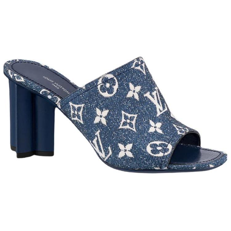 LOUIS VUITTON Silhouette Slide Slippers Women's Blue