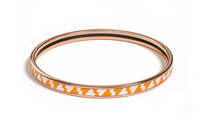 HERMES Enamel, Rose Gold Tone Plated Bangles Women's Rose Gold