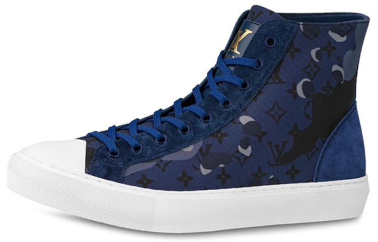 LOUIS VUITTON Tattoo Monogram Ankle Sneakers 'Blue Camo Monogram'
