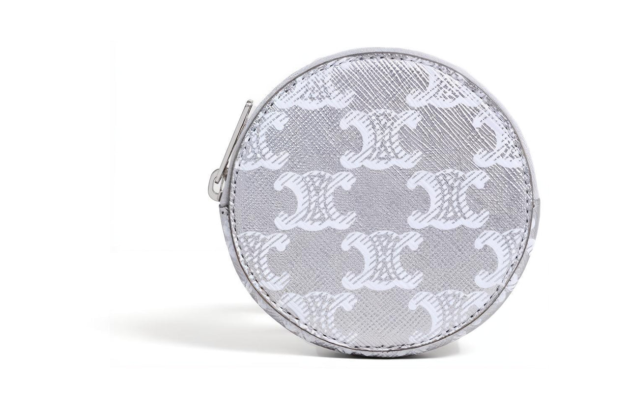 CELINE Canvas Coin Purse Men's Silver/White