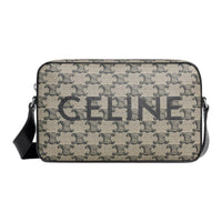 CELINE Canvas Crossbody Bag Shoulder Bag Medium Size Men's Light Brown