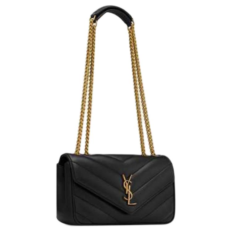SAINT LAURENT LOULOU Sheepskin Envelope Bag, Crossbody Bag, Shoulder Bag Trumpets Women's Black