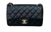 CHANEL Classic Flap CF Sheepskin Mouth Cover Bag Crossbody Bag Mini Women's Black
