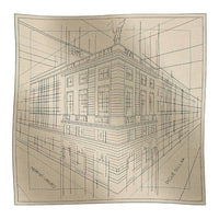 HERMES Cashmere Silk Shawls Women's Light Brown