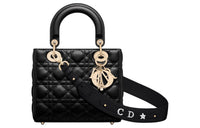 DIOR Lady DiorMy ABCDior Cannage Lambskin Shoulder Bag Crossbody Bag Handbag Small Size Women's Black