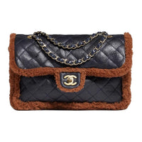 CHANEL Leather Mouth Cover Bag Crossbody Bag Shoulder Bag Women's Black