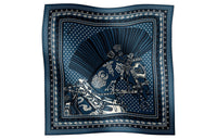HERMES Knit Scarves Unisex Marine Blue