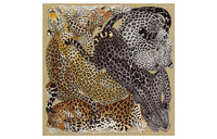 HERMES Silk Scarves Women's Camel/Smoke Gray