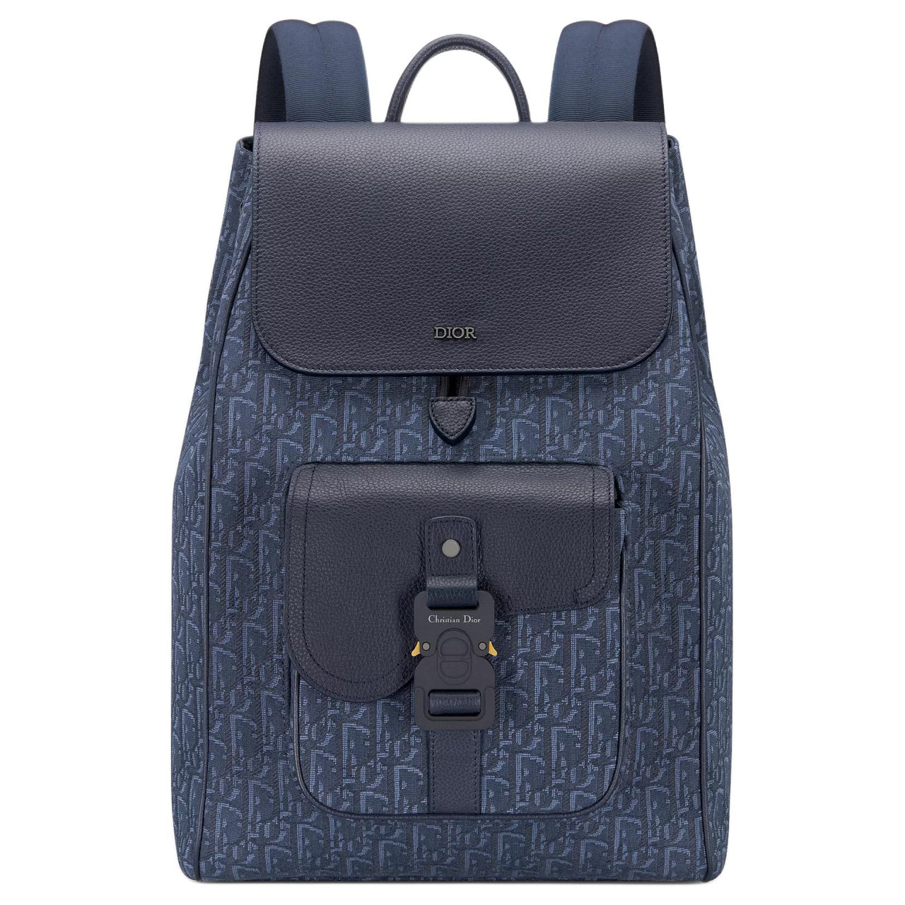 DIOR Cow Leather Backpack Women's Marine Blue