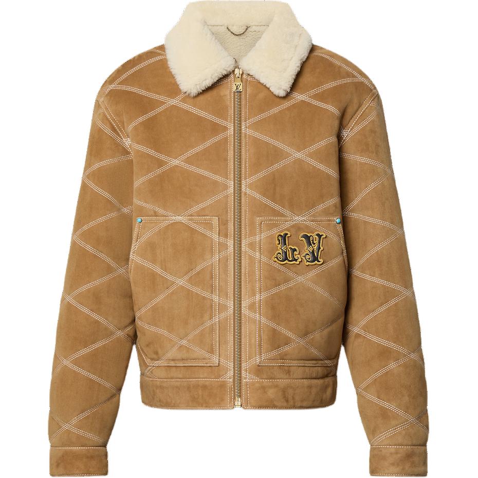 LOUIS VUITTON Embroidered Shearling Workwear Blouson