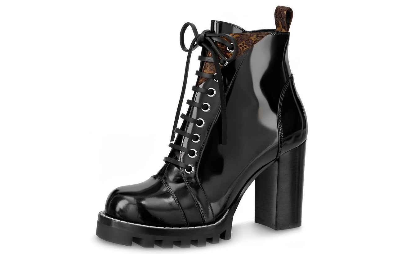 LOUIS VUITTON Lv Star Trail Ankle Boots 'Black With Conor Monogram' Women's