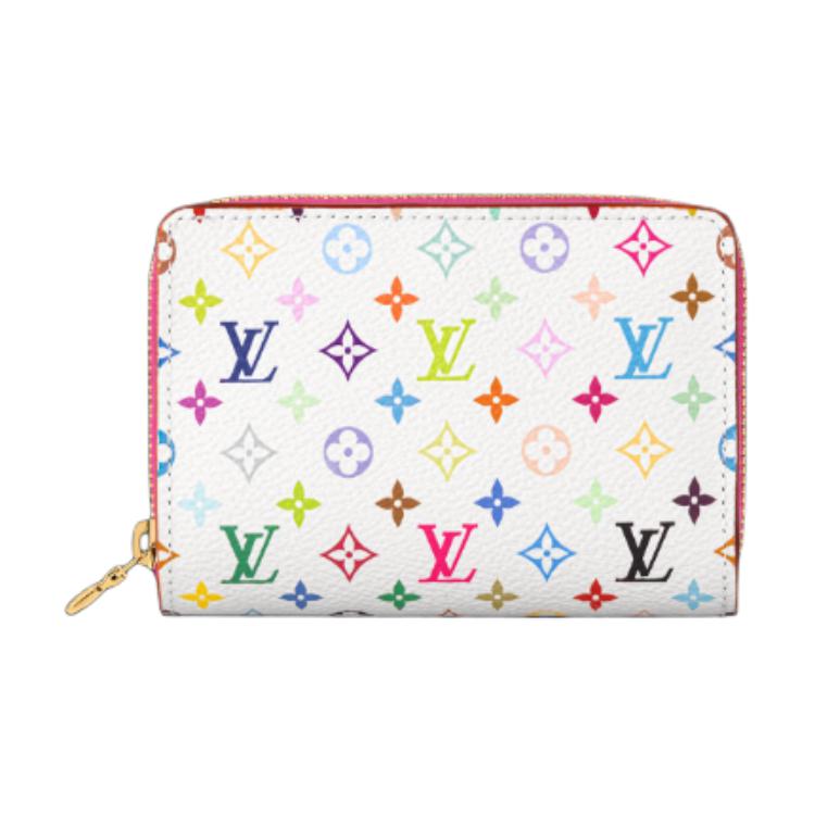 محفظة قماشية أحادية اللون من LOUIS VUITTON × Takashi Murakami، تعاونية للجنسين، باللون الأبيض