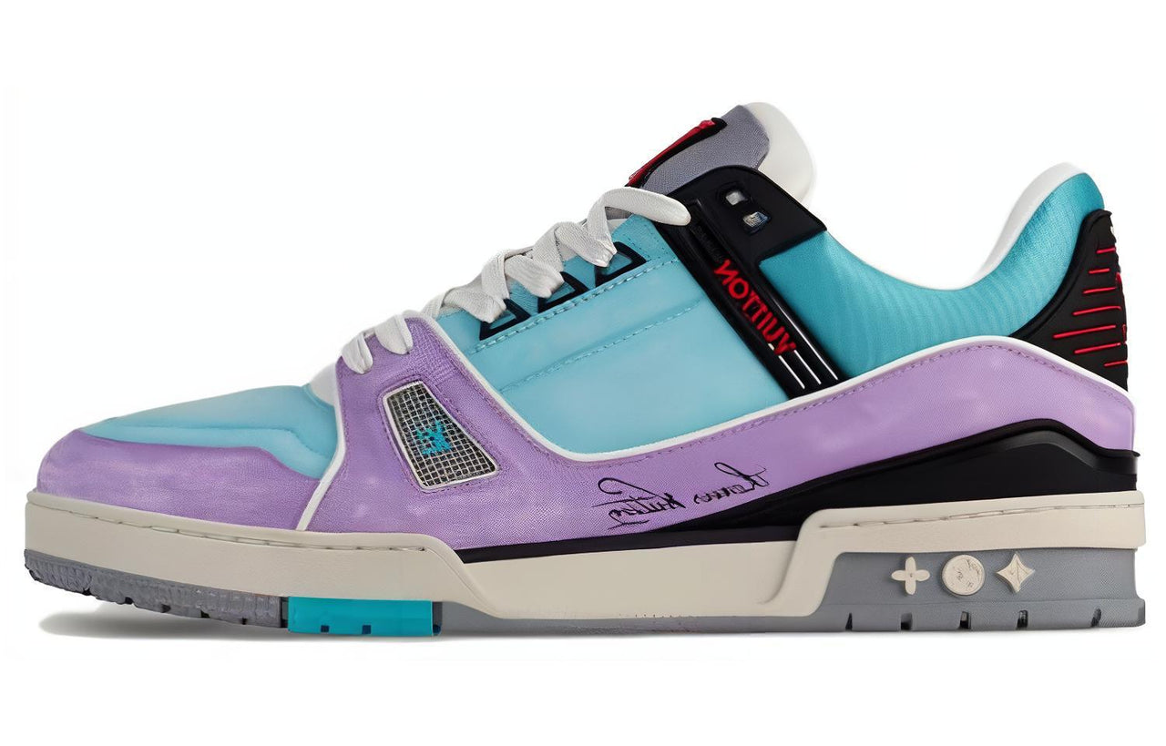 LOUIS VUITTON Trainer Low Top Skateboard Shoes Unisex Blue Purple
