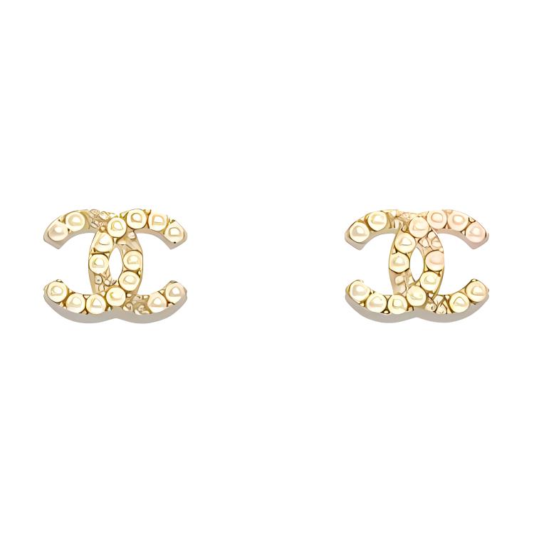 CHANEL Metal Earrings Women's Gold