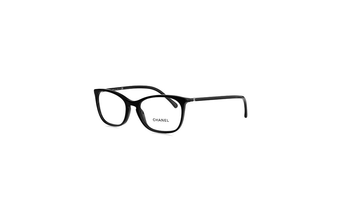 CHANEL Plate Frame Butterfly Eyeglass Frames Unisex Black