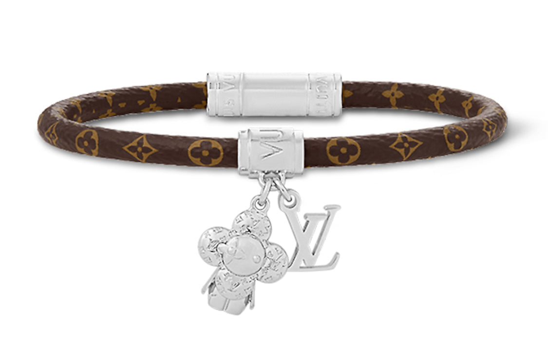 LOUIS VUITTON Icon Vivienne Leather Bangles Men's Brown