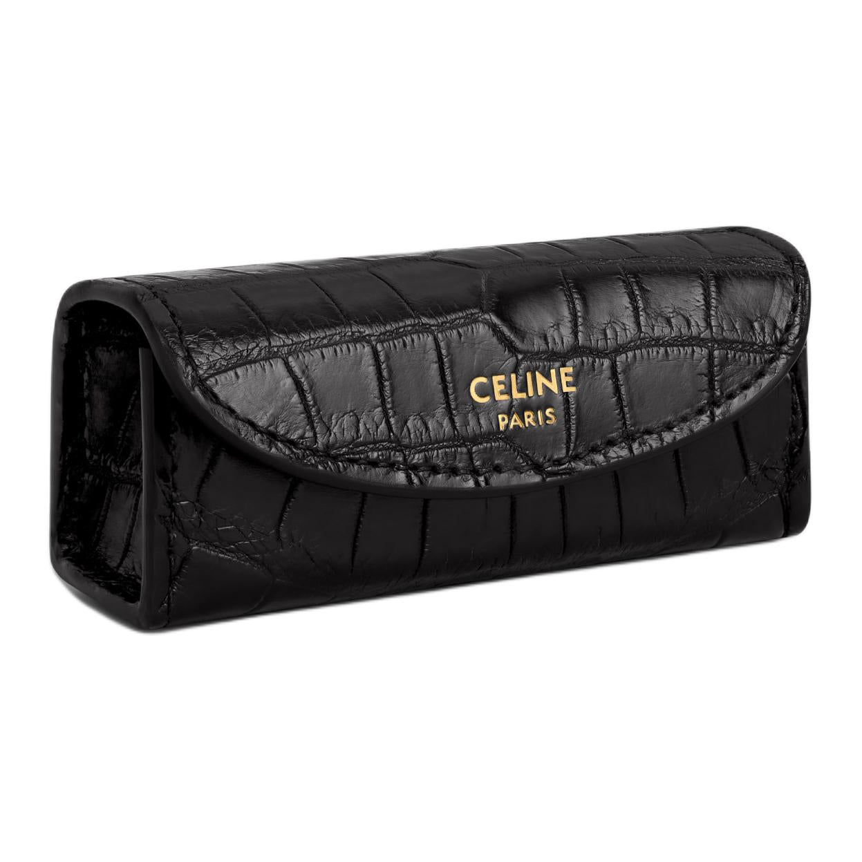 CELINE Lizard Skin Storage Bag Women's Black