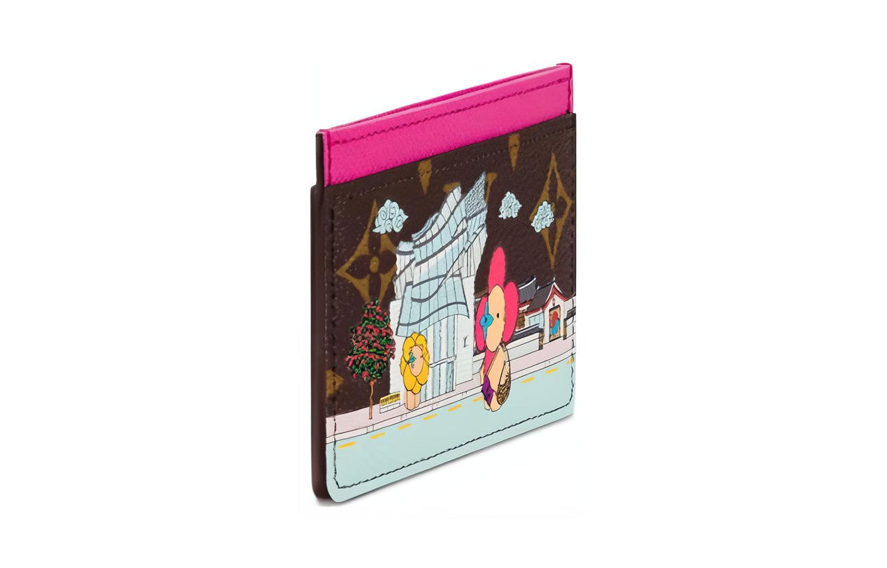 LOUIS VUITTON Coated Canvas Card Holder Women's Brown