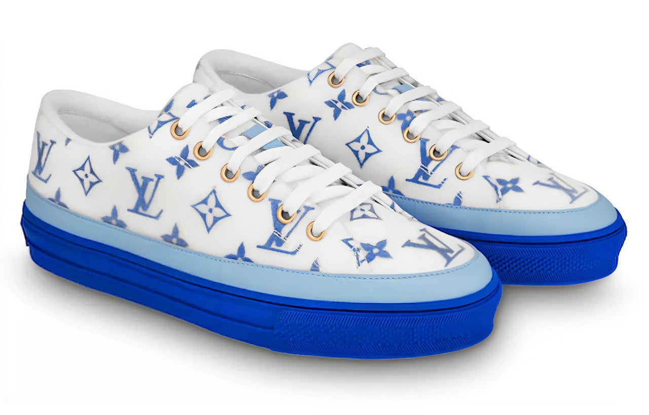 LOUIS VUITTON Lv Stellar Low Top Sneakers White/Blue Women's