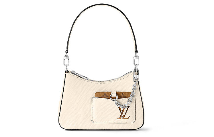 LOUIS VUITTON Epi Grained Cow Leather Shoulder Bag Crossbody Bag Handbag Regular Women's White