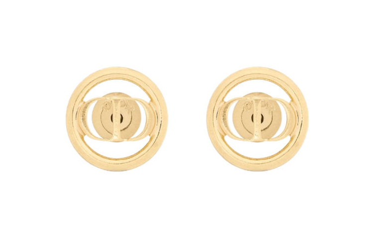 DIOR Metal Stud Earrings Women's Gold