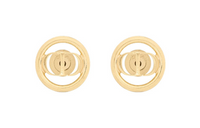 DIOR Metal Stud Earrings Women's Gold