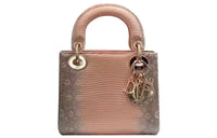 DIOR Lady Dior Lizard Skin Lady Dior Bag Shoulder Bag, Crossbody Bag, Handbag Mini Women's Pink