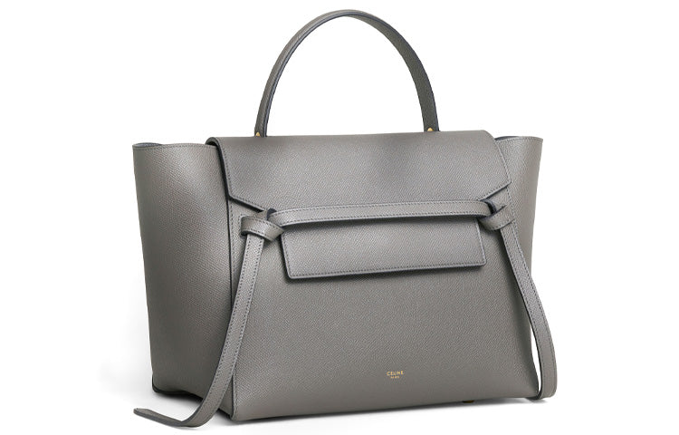 CELINE Grained Calfskin Catfish Bag, Portable Crossbody Bag, Shoulder Bag Mini Women's Gray