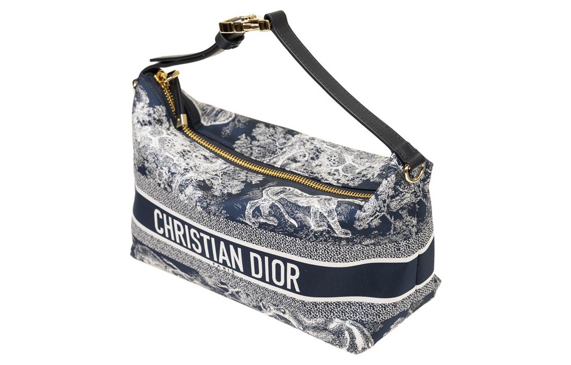 DIOR Travel Technical Fabric Clutch Medium Size Women's Blue