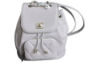 CHANEL Cow Leather Backpack Small Size Women's Gray