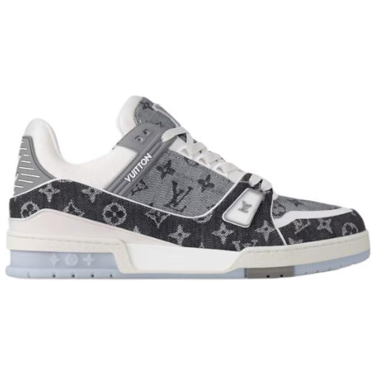 LOUIS VUITTON Trainer Low-Top Skateboard Shoes Unisex Black White