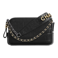 CHANEL Gabrielle Calfskin Shoulder Bag Crossbody Bag Extra Mini Women's Black/Silver/Gold