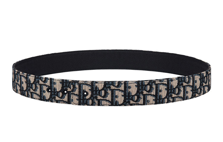 DIOR Cow Leather Belts Unisex Black Width 3.5cm