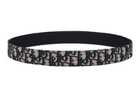 DIOR Cow Leather Belts Unisex Black Width 3.5cm