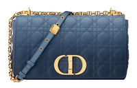 DIOR Sheepskin Handbag Portable Crossbody Bag Shoulder Bag Women's Indigo