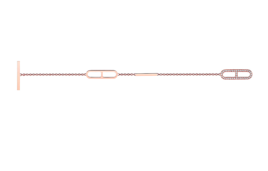 HERMES 18K Rose Gold Rhinestone-Embellished Bracelets Women's
