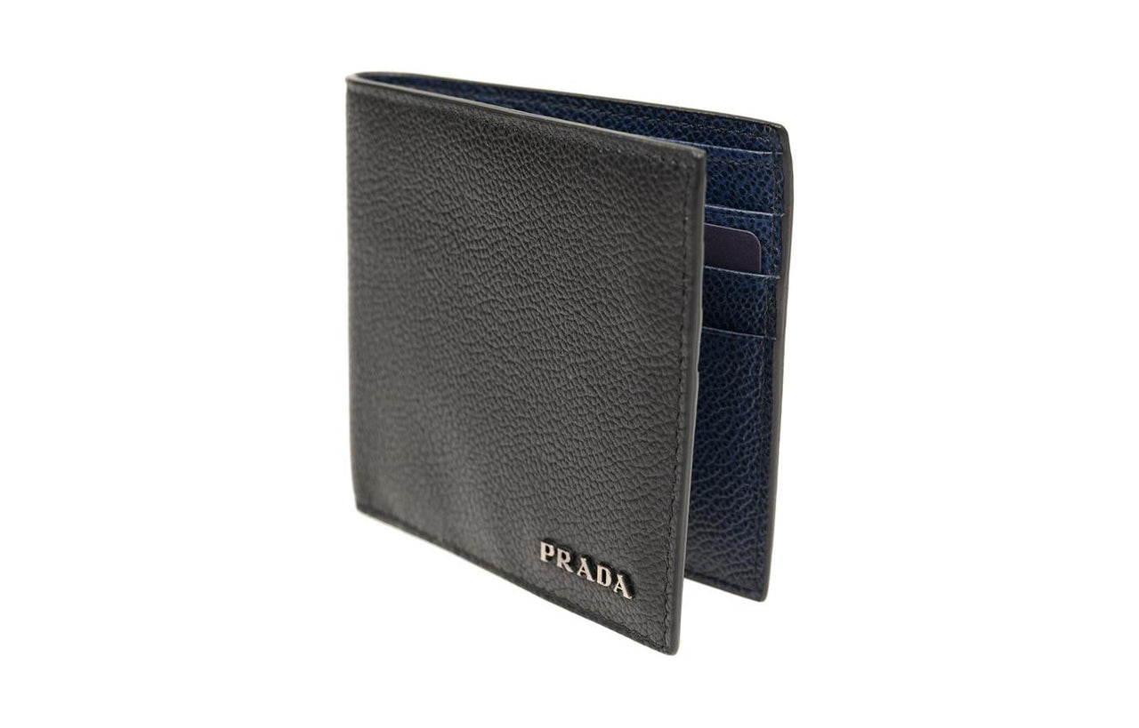 PRADA Calfskin Wallet Men's Black