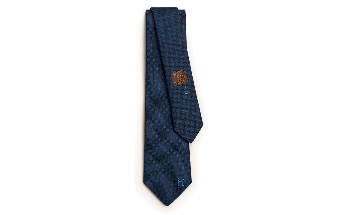 HERMES Ties Unisex Dark Blue