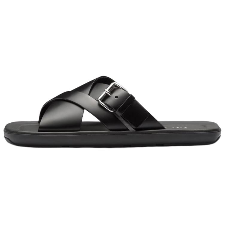 PRADA Brushed Double Crisscross Sandals