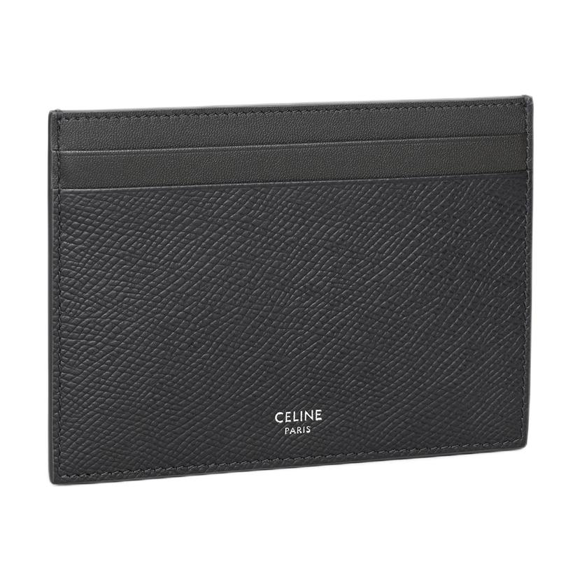CELINE Grained Calfskin Card Holder Regular Men's Gray