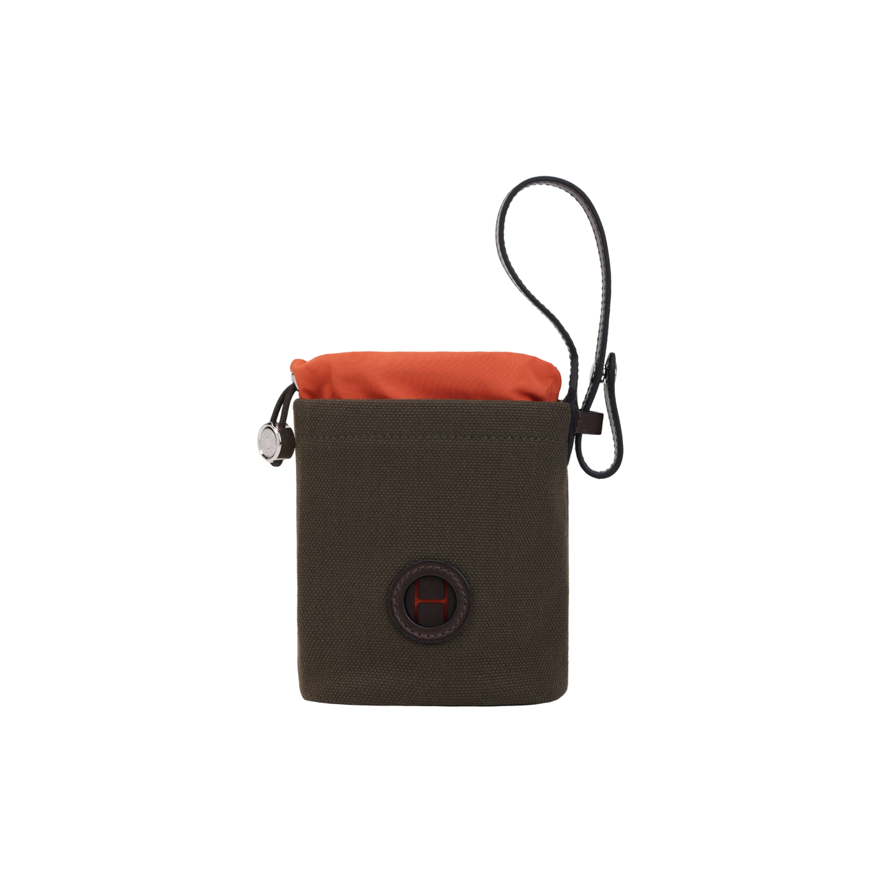 HERMES On-The-Go Coated Canvas With Leather Dog Bag Accessory Unisex Khaki