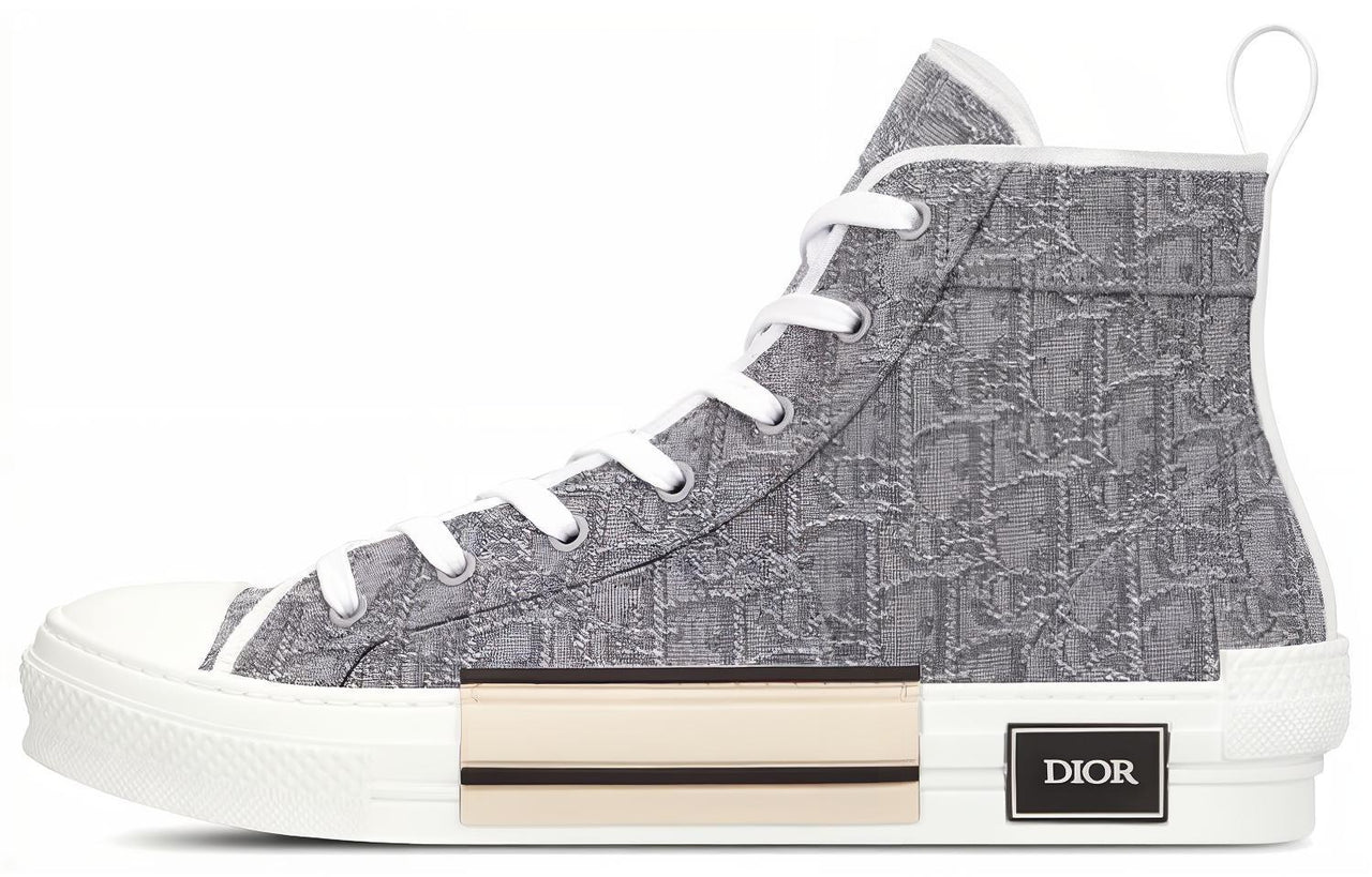 DIOR B23 High Top Ruthenium Colored Oblique Jacquard