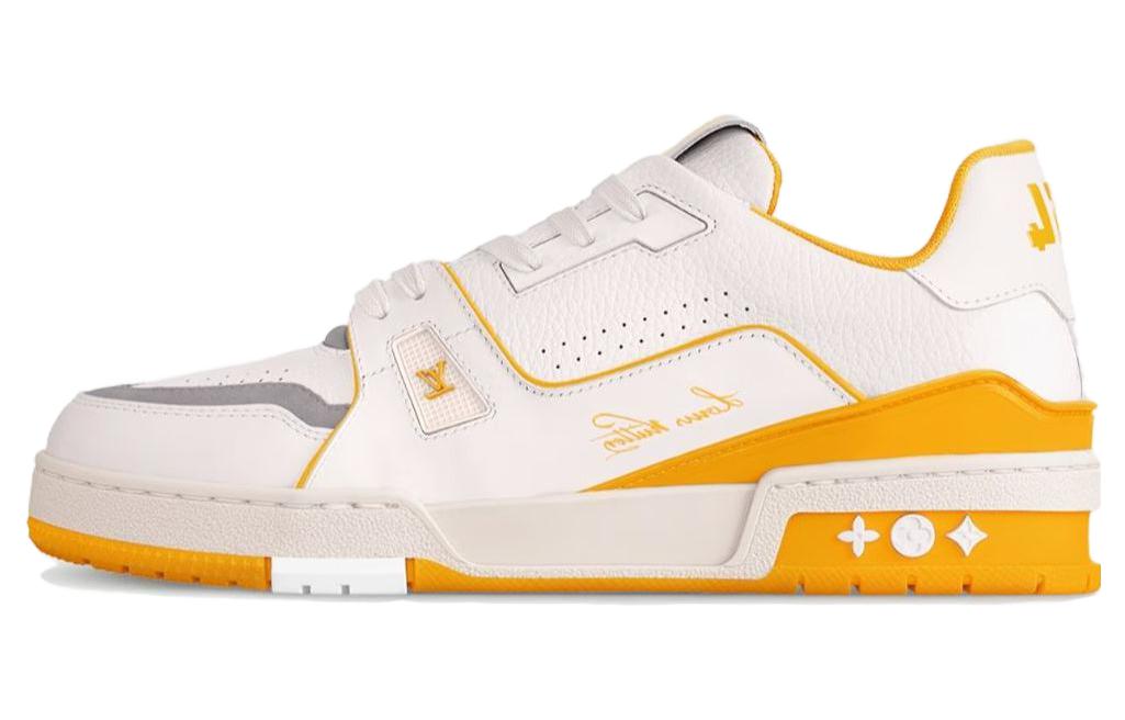 LOUIS VUITTON Trainer Low Top Skateboard Shoes Women's Yellow White