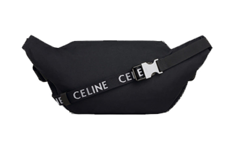 CELINE Polyamide Fabric Shoulder Bag, Crossbody Bag, Sling Bag, Fanny Pack Large Size Men's Black