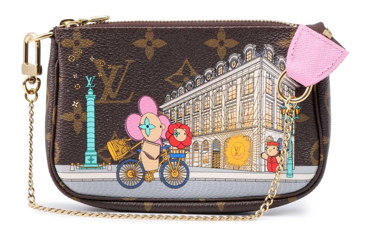 LOUIS VUITTON Mini Pochette Accessoires Vivienne Holiday Monogram Canvas/Pink