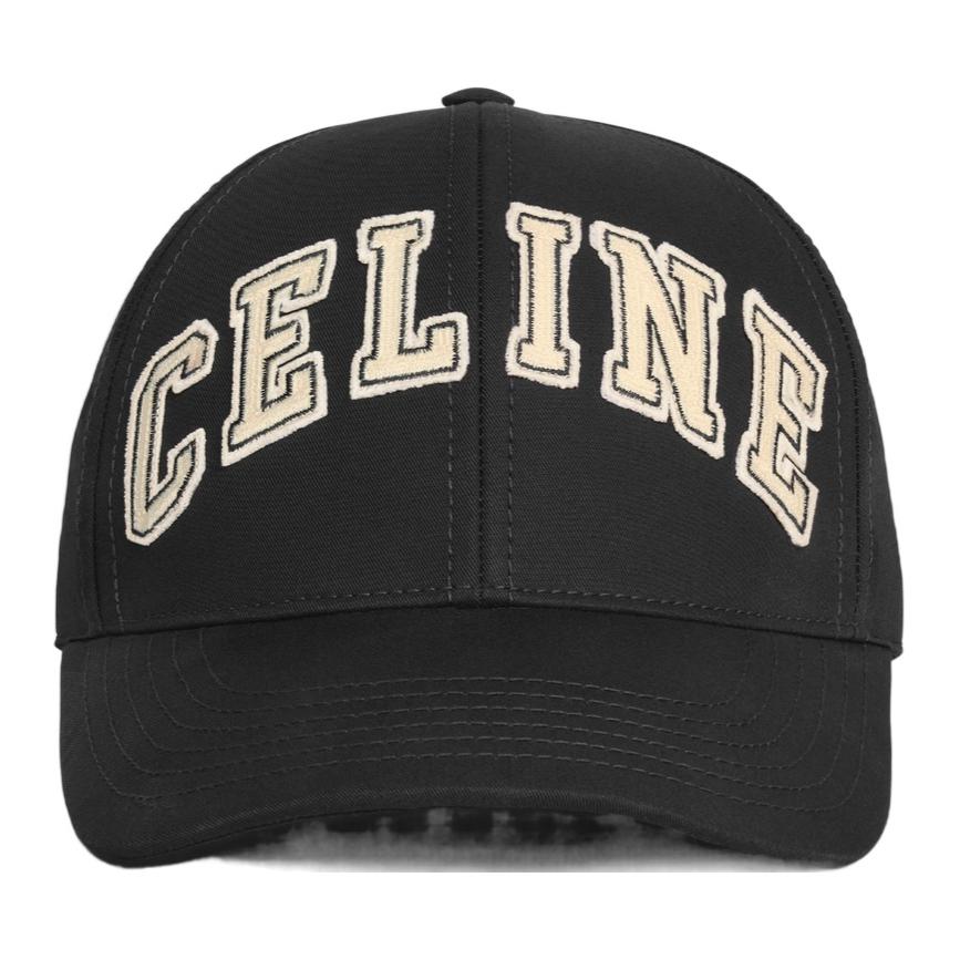 CELINE Cotton Baseball Caps Men's Black