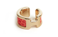 HERMES Clip-On Earrings Women's Red