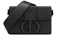 DIOR 30 Montaigne Collection Cow Leather Small Square Box Handbag Crossbody Bag Shoulder Bag Women's Black