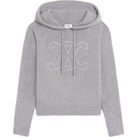 CELINE Triomphe Hoodie In Sporty Wool And Cashmere
